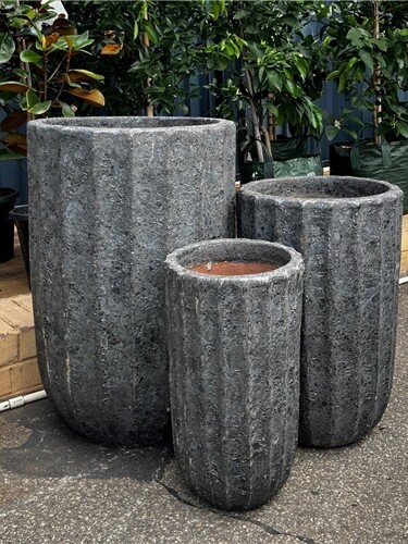 Flakestone Outdoor Garden Pots Perth, Grey Stone Pots